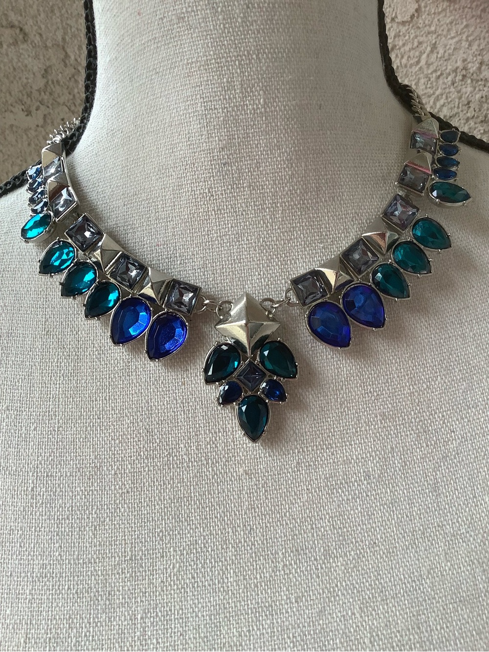 BCBGeneration Blue & Teal Crystal Statement Necklace
